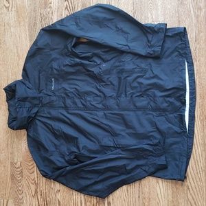 (L) Marmot Lightweight Windbreaker Jacket Hideaway Hood Outdoor Waterproof